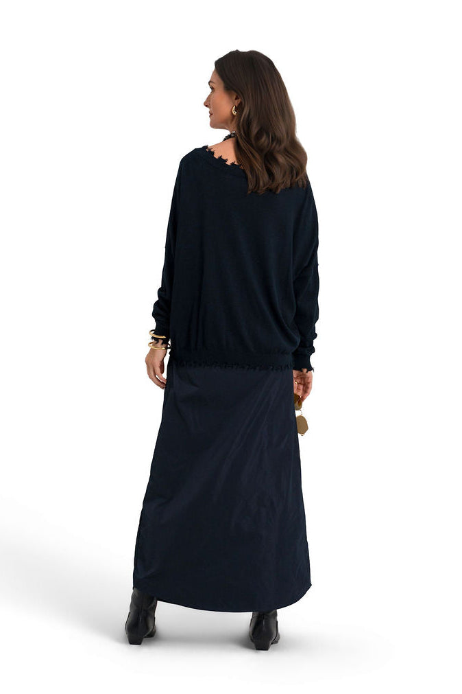 Nylon Wrap Skirt - Midnight