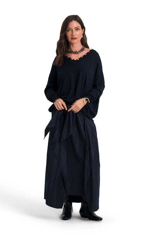 Nylon Wrap Skirt - Midnight