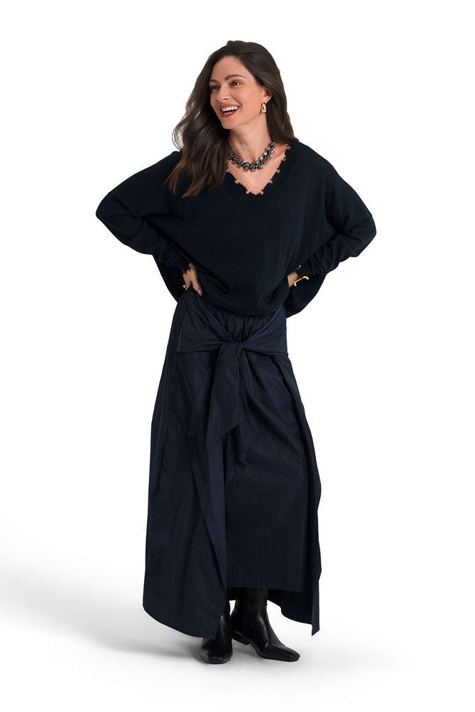 Nylon Wrap Skirt - Midnight