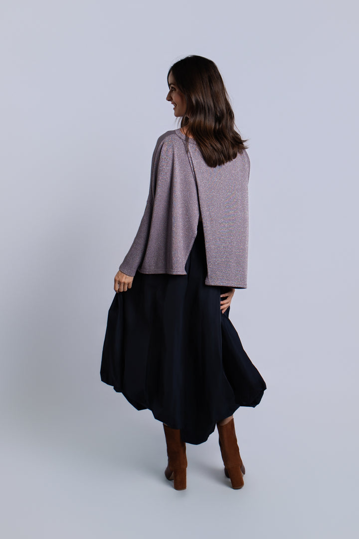 Reversible Lurex Sweater - Amethyst/Silver