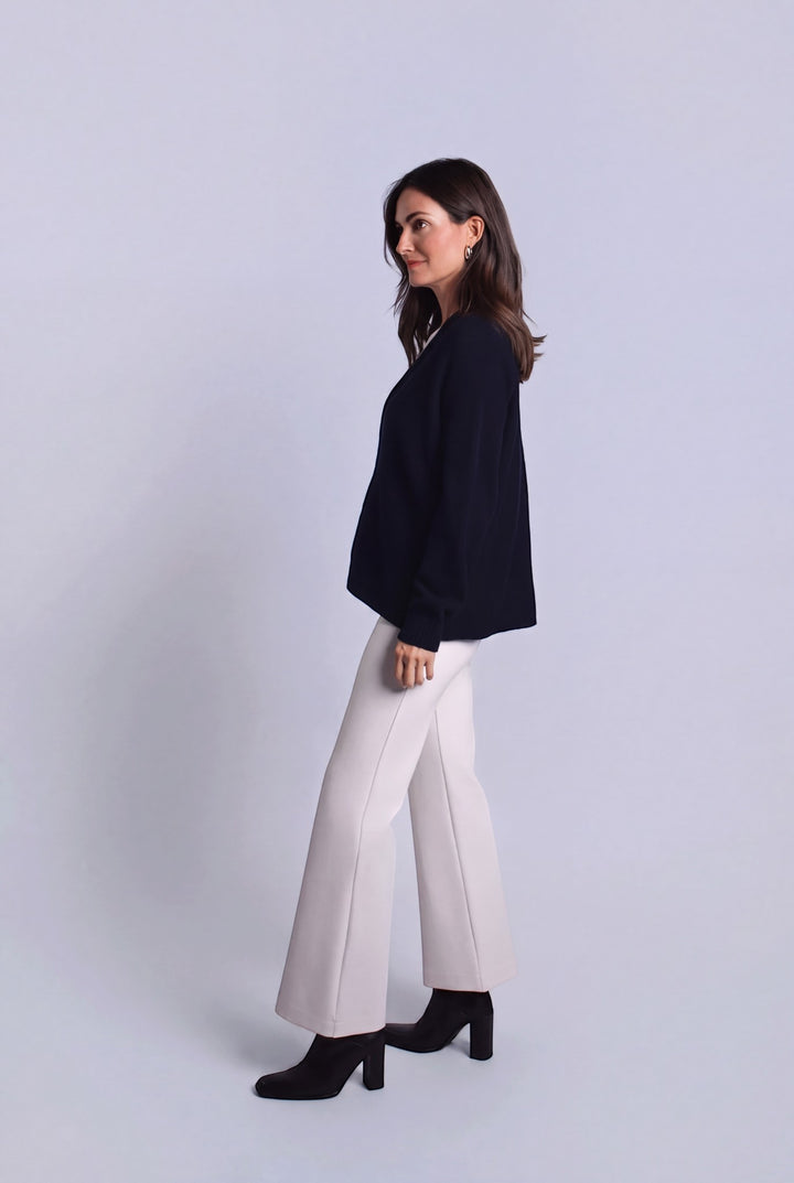 Pima Cotton Faux Cardi Sweater - Midnight