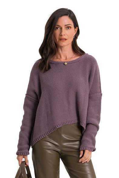 Pima Cotton Inside Out Sweater - Amethyst