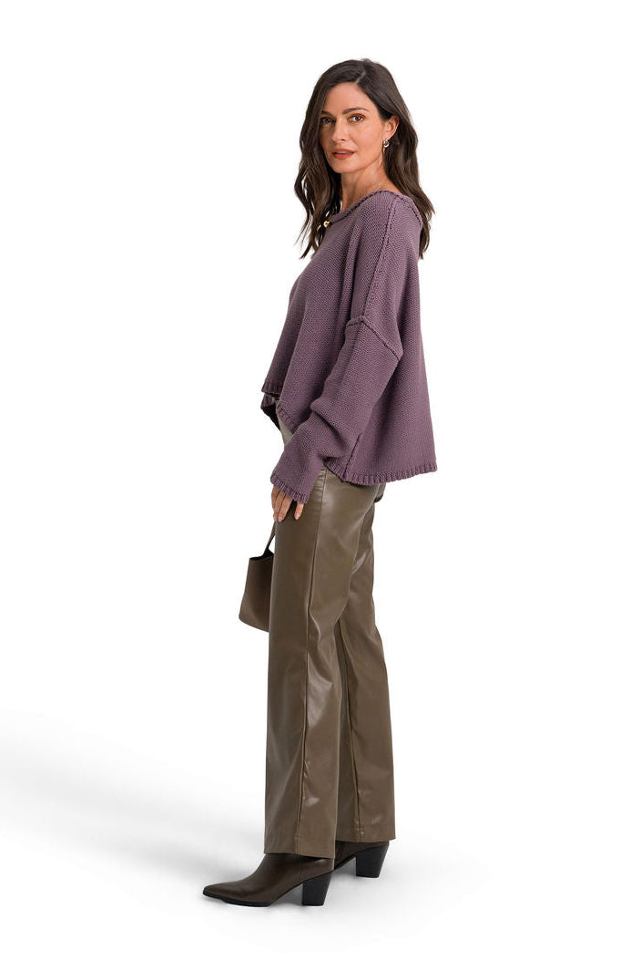 Pima Cotton Inside Out Sweater - Amethyst