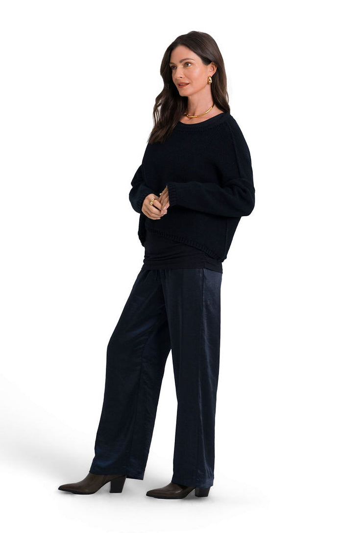 Pima Cotton Inside Out Sweater - Midnight