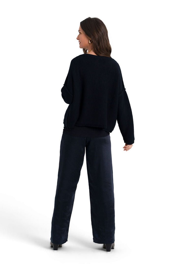 Pima Cotton Inside Out Sweater - Midnight