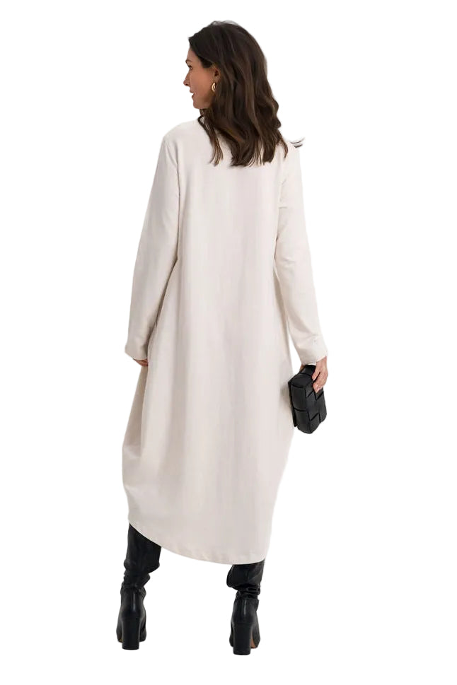 French Terry Bubble Dress - Stone