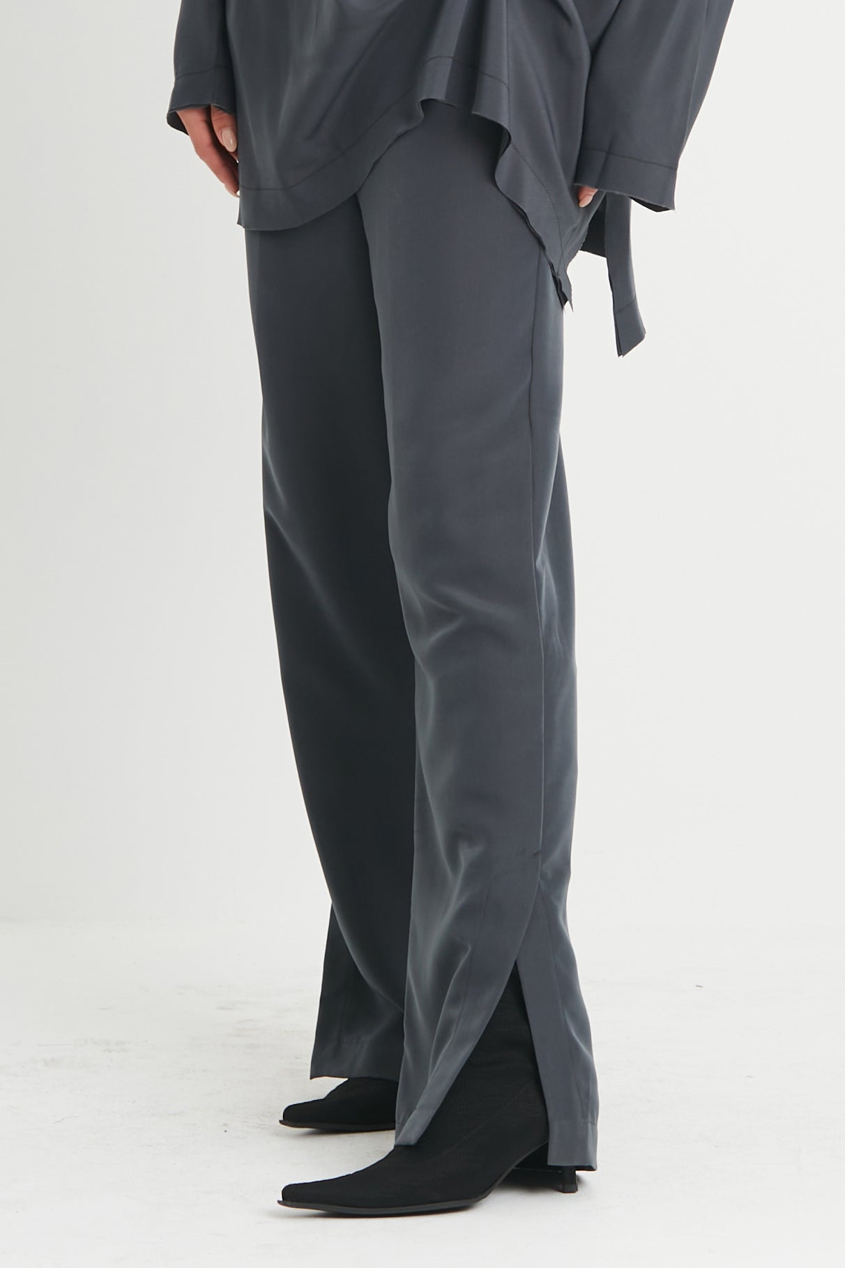 Peachskin Side Slit Pants