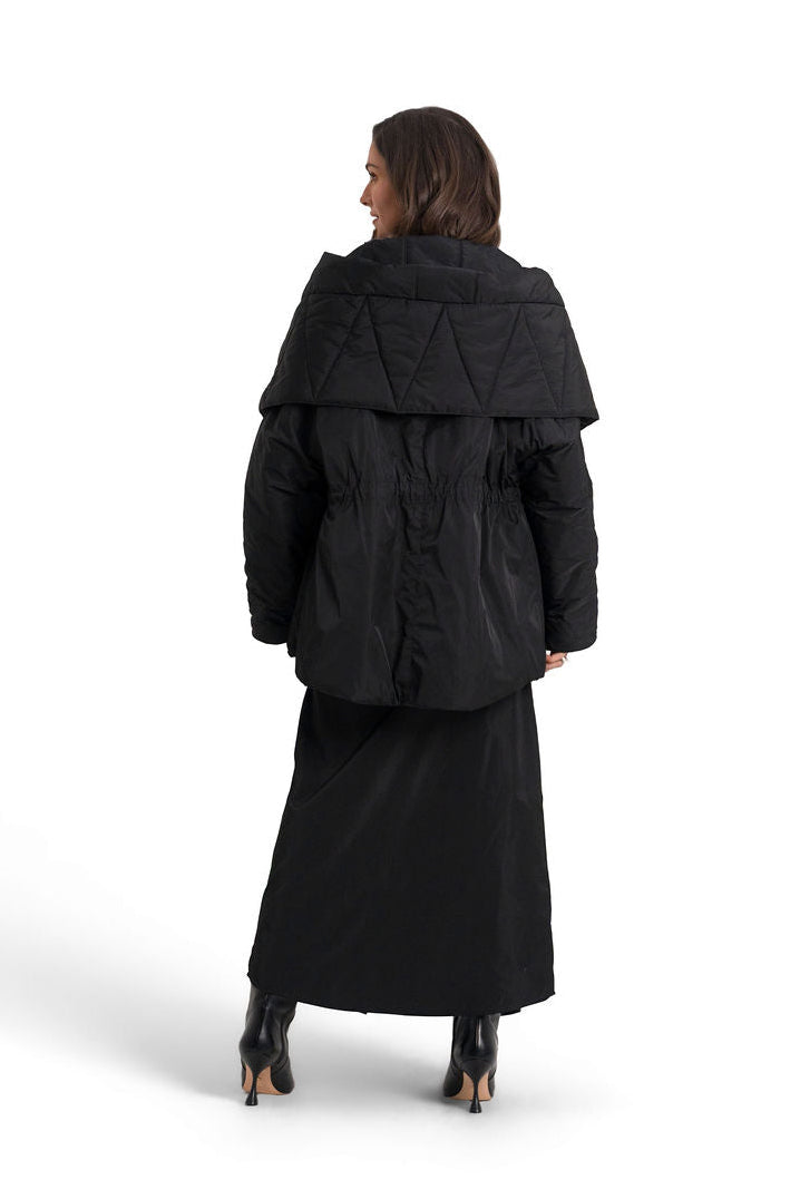 Nylon Wrap Skirt - Black