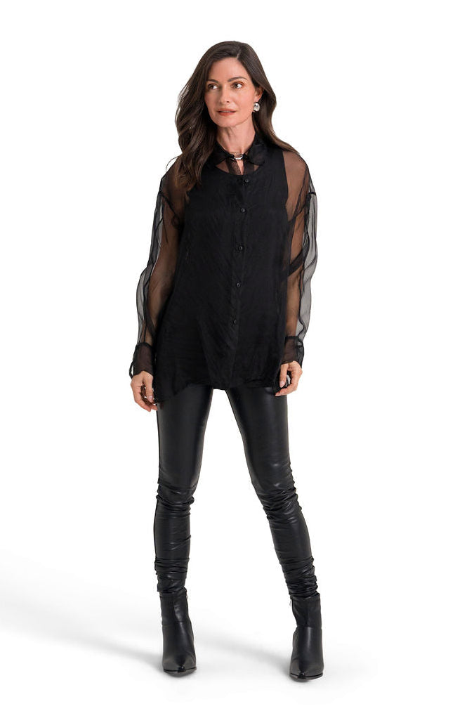 Vegan Leather Sexy Leggings - Black