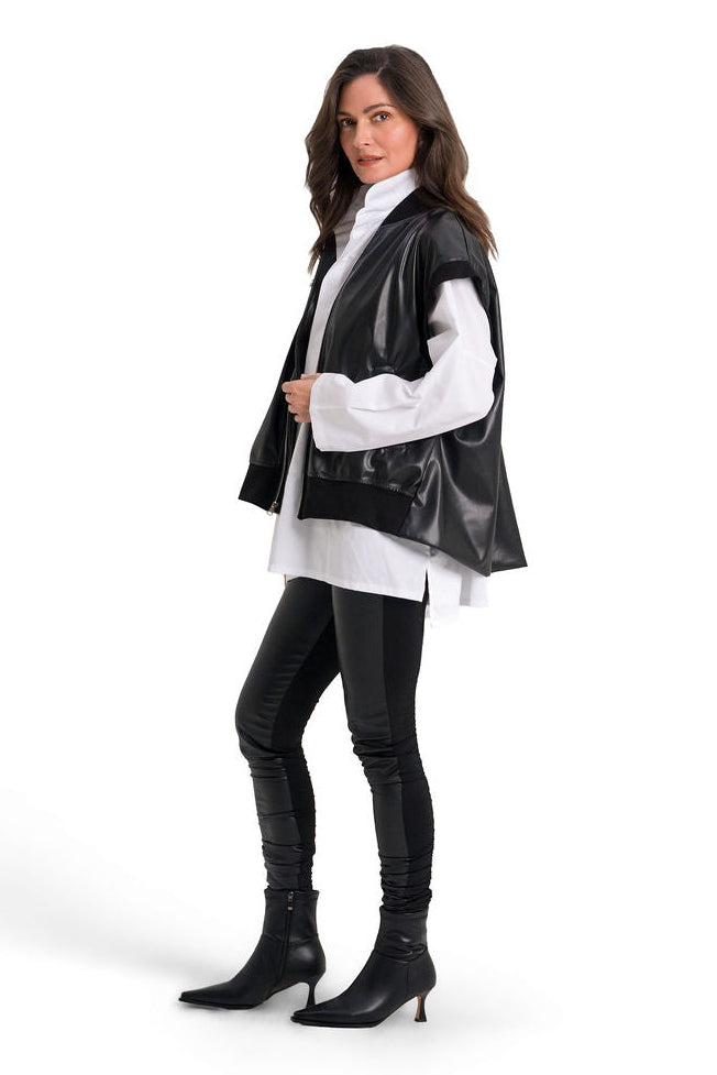 Vegan Leather Best Vest - Black