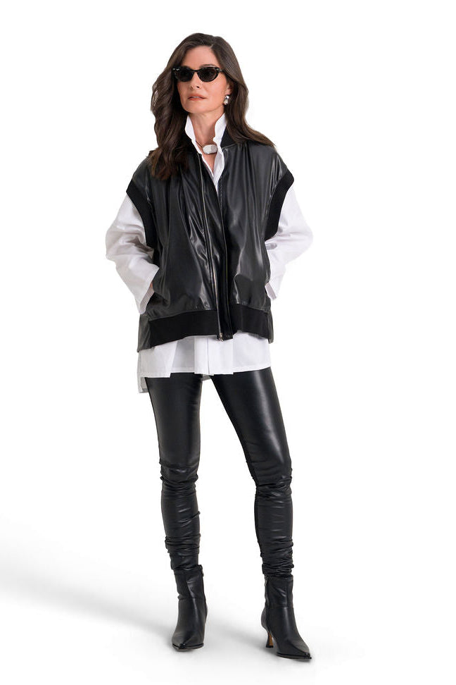 Vegan Leather Best Vest - Black