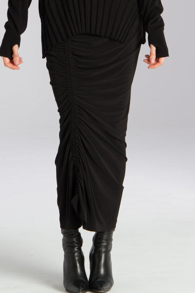 Matte Jersey Nu Ruched Skirt