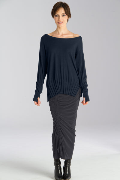 Matte Jersey Nu Ruched Skirt