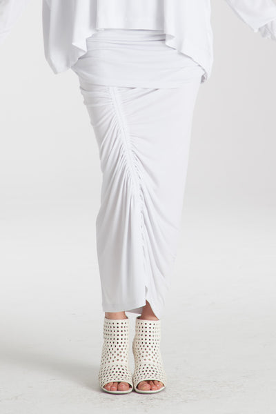 Matte Jersey Nu Ruched Skirt