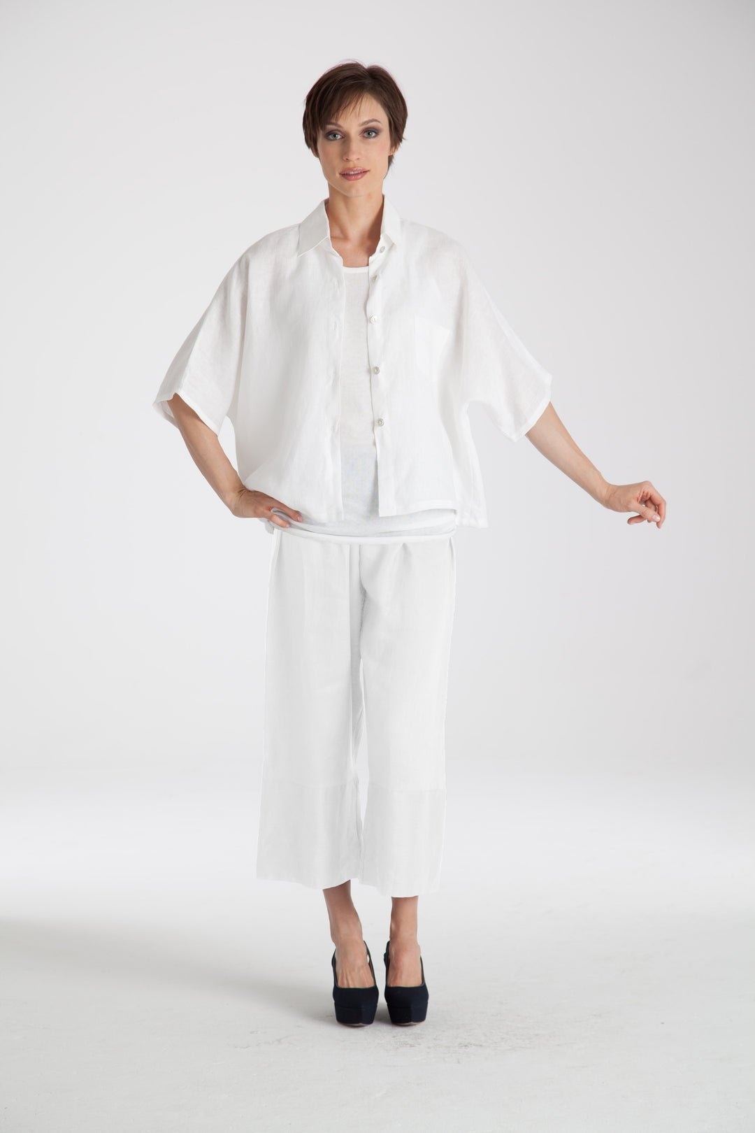 Handkerchief Linen Extreme Cuff Pants