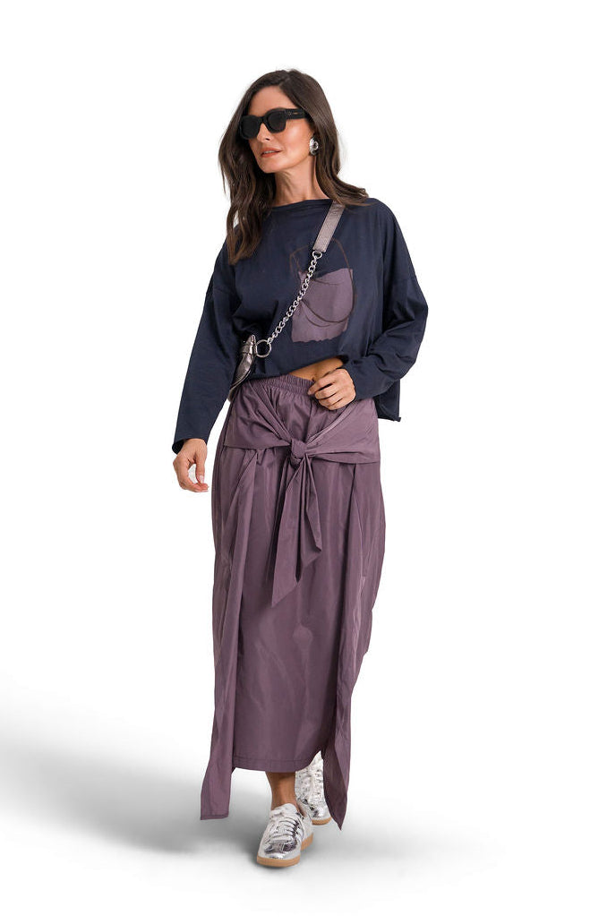 Nylon Wrap Skirt - Amethyst