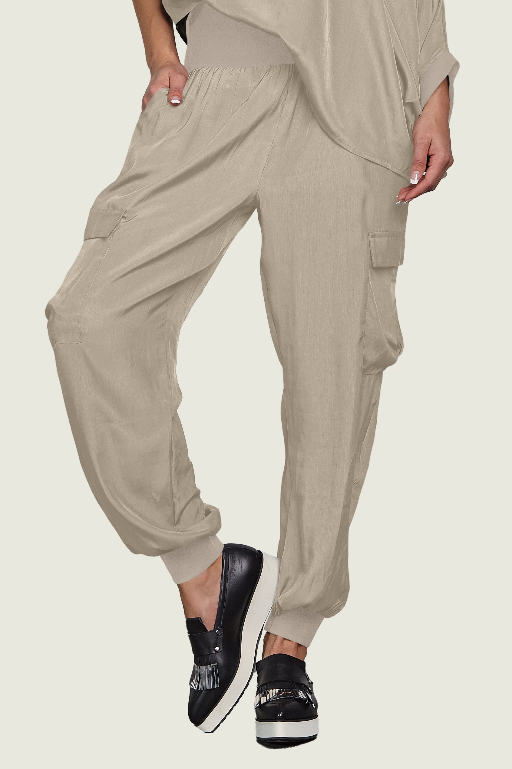 Washable Silk Cargo Pants PLANET by Lauren G
