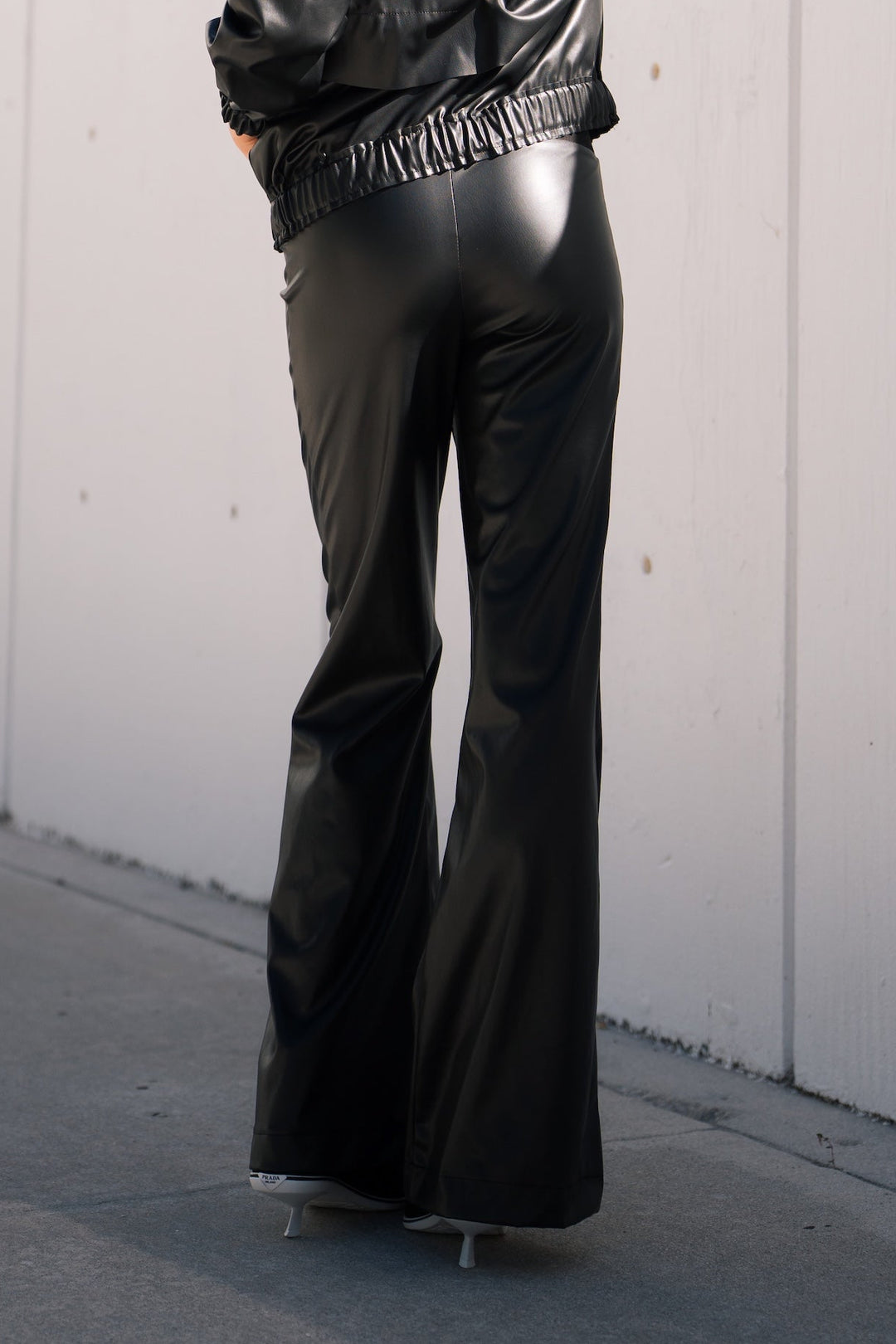 Vegan Leather Bell Bottom Pants