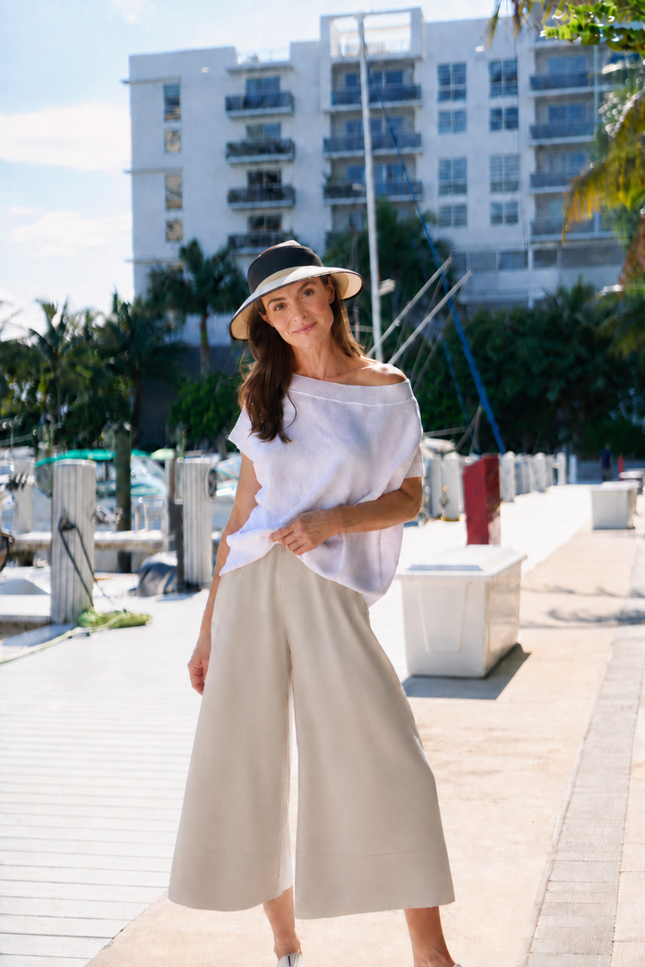 Cotton Gaucho Pants - Putty