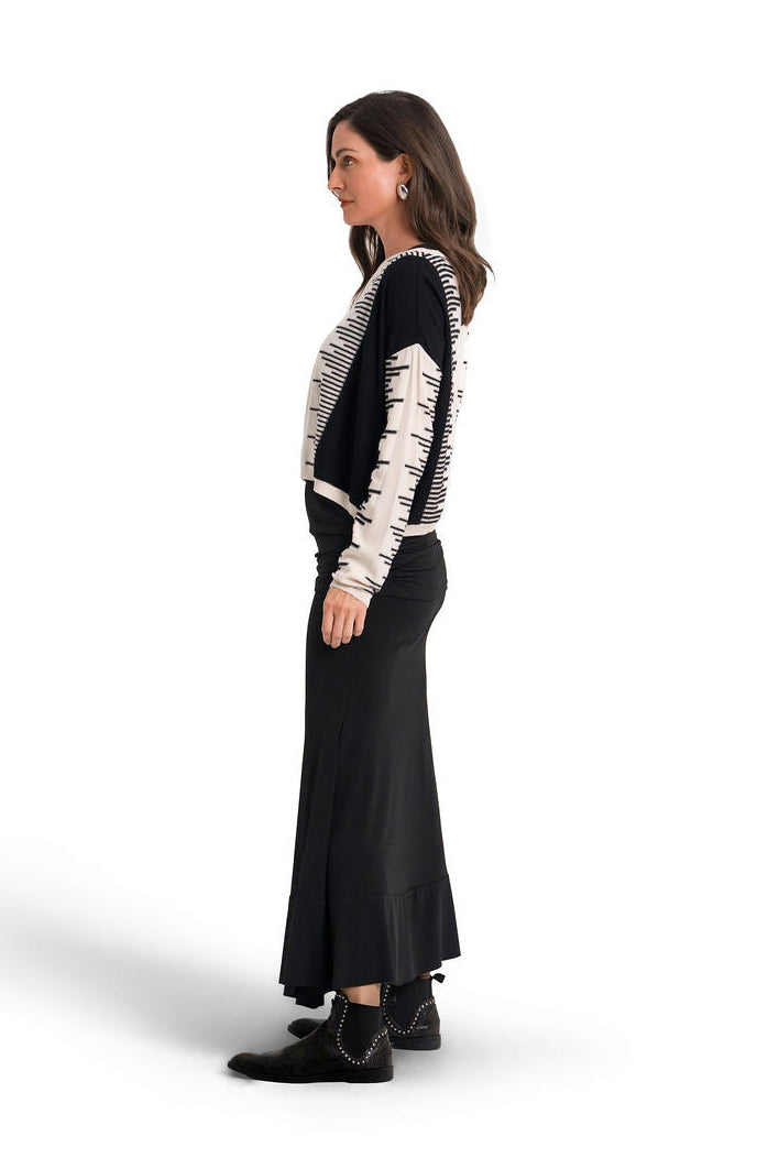 Pima Cotton Thrive Sweater - Black/Stone