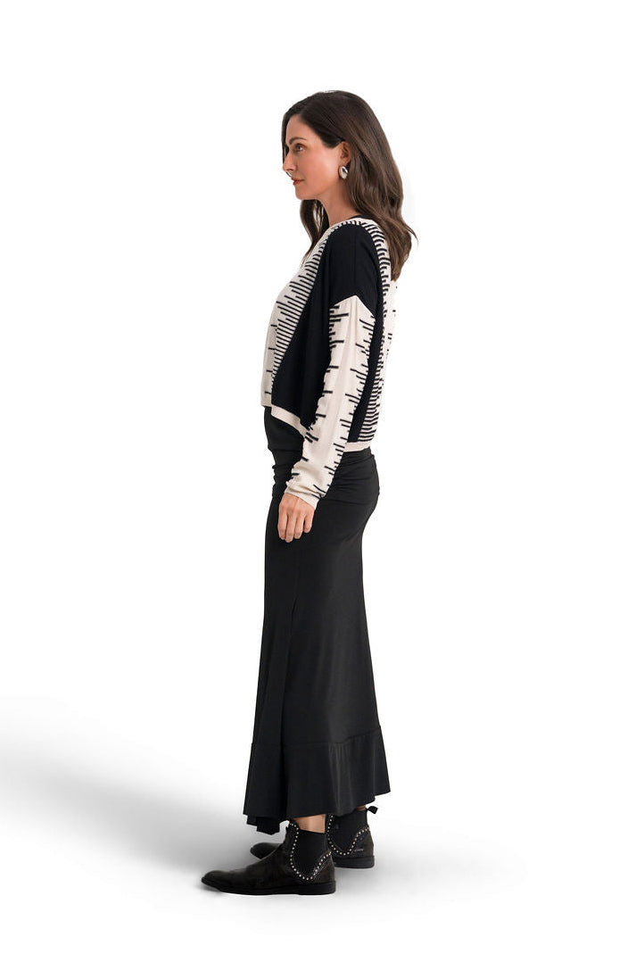 Matte Jersey Bias Skirt - Black