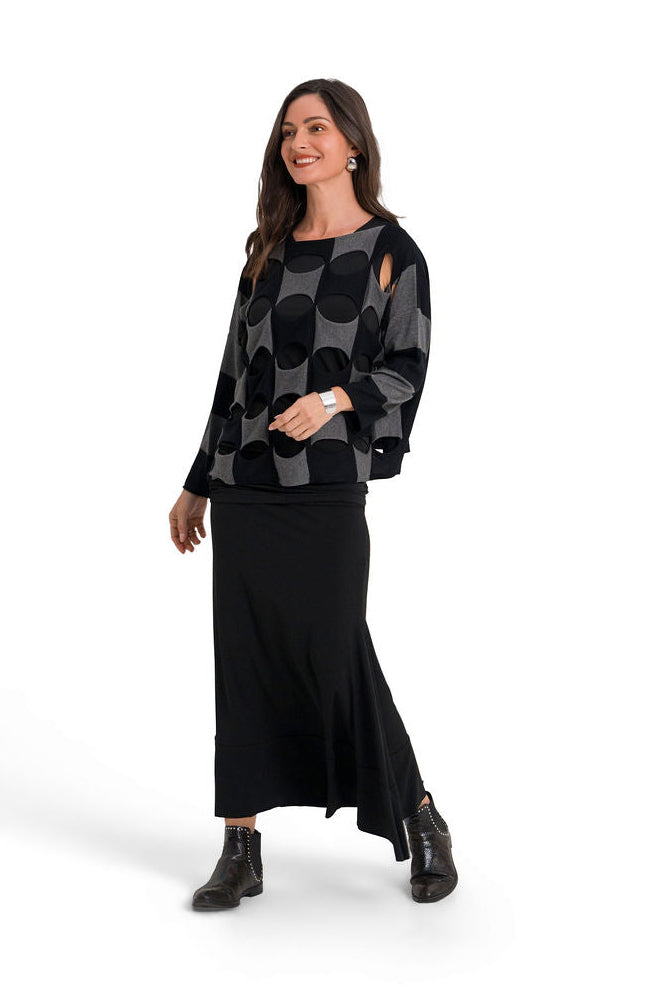 Matte Jersey Bias Skirt - Black