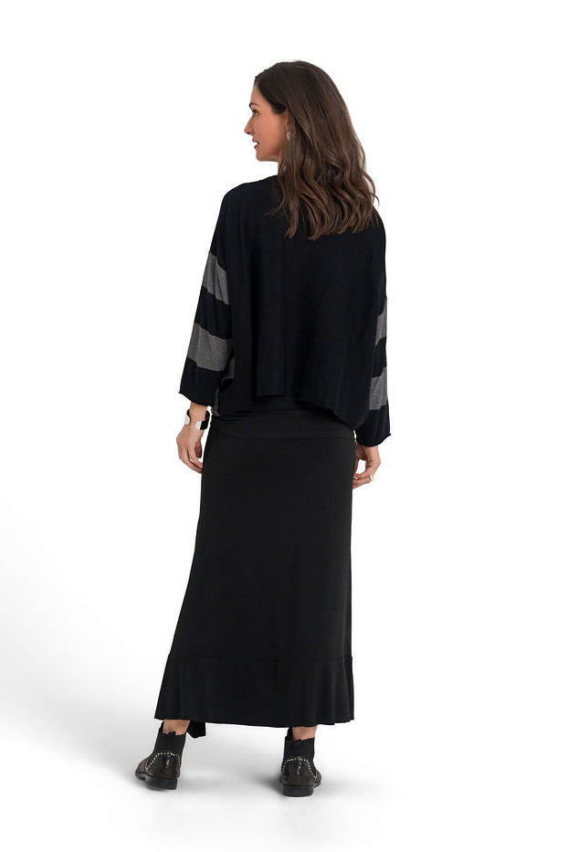 Matte Jersey Bias Skirt - Black