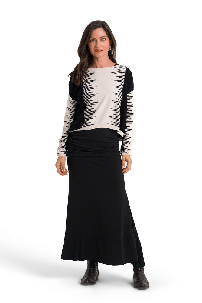 Pima Cotton Thrive Sweater - Black/Stone
