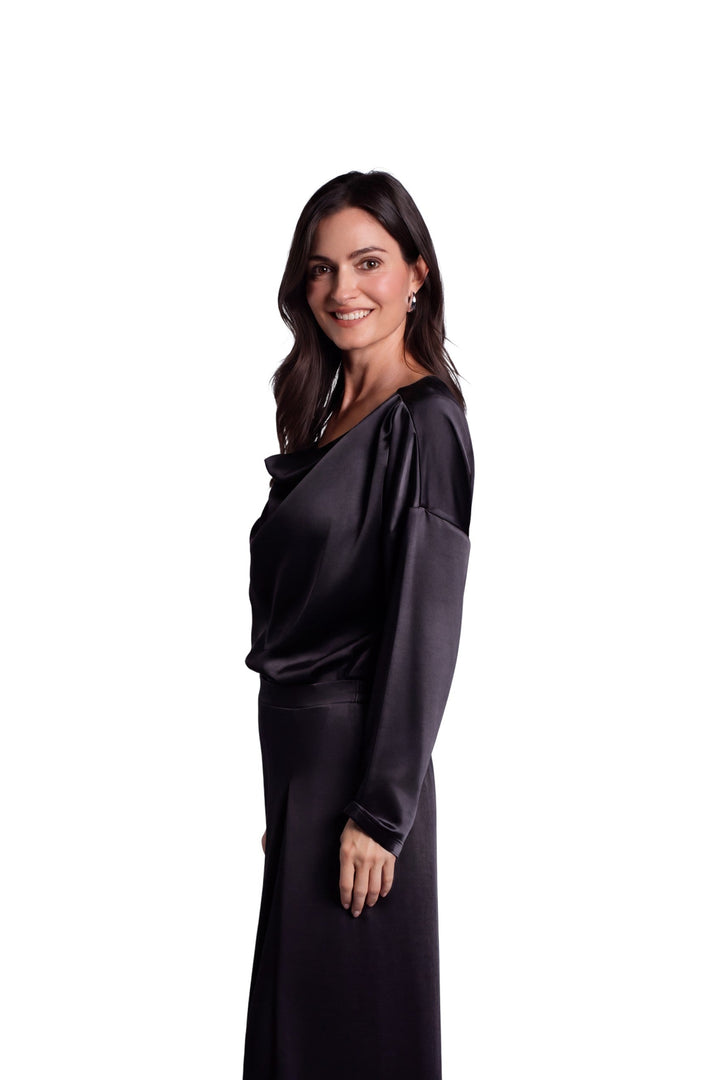 Sateen Evening Tee - Black