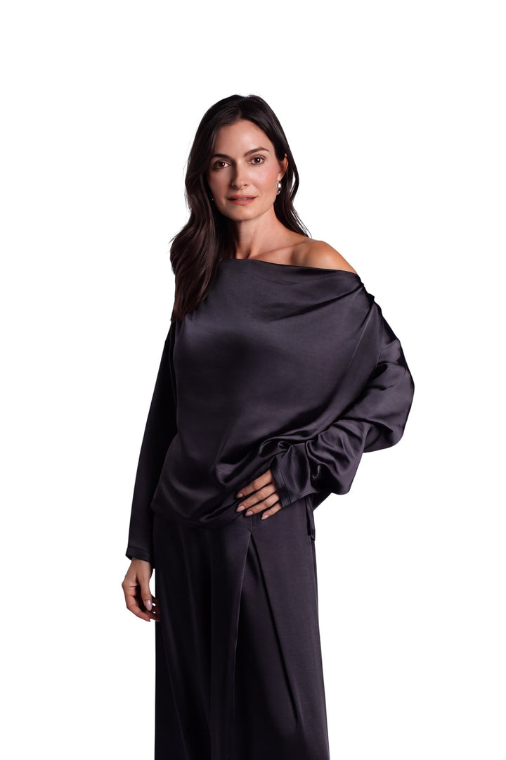 Sateen Evening Tee - Black