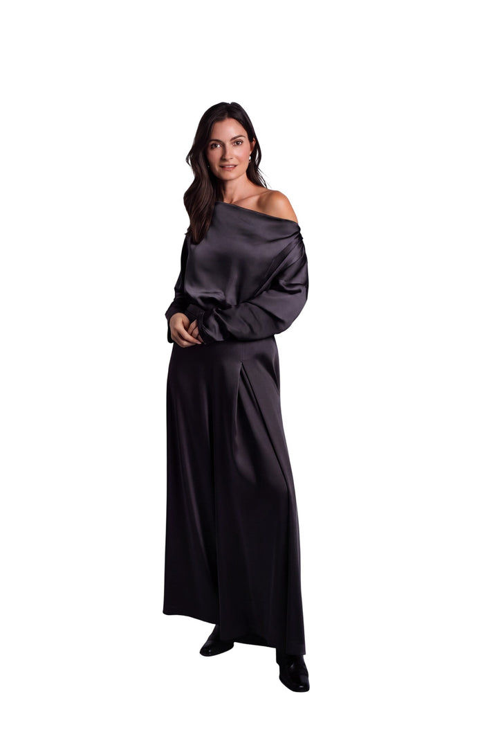 Sateen Evening Tee - Black