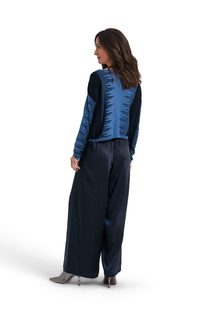 Pima Cotton Thrive Sweater - Sapphire/Midnight
