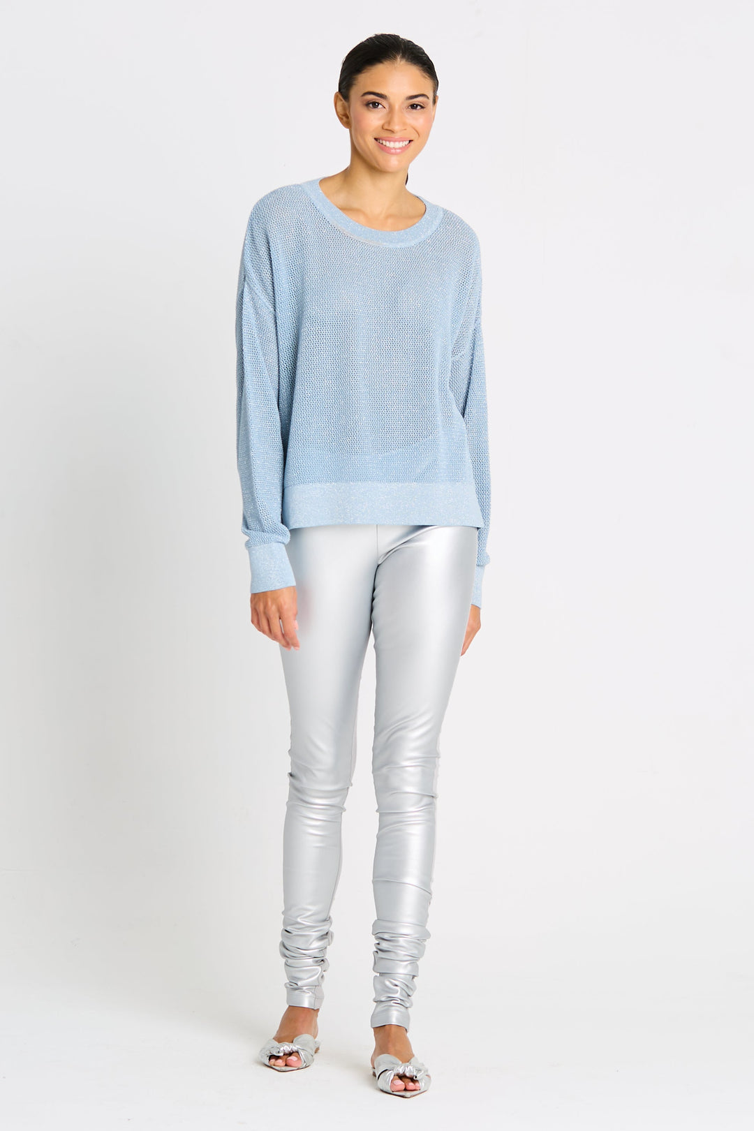 Pima Cotton Metallic Mini Seed Stitch