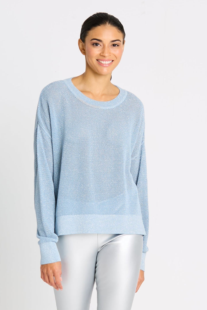 Pima Cotton Metallic Mini Seed Stitch - Cameo/Silver