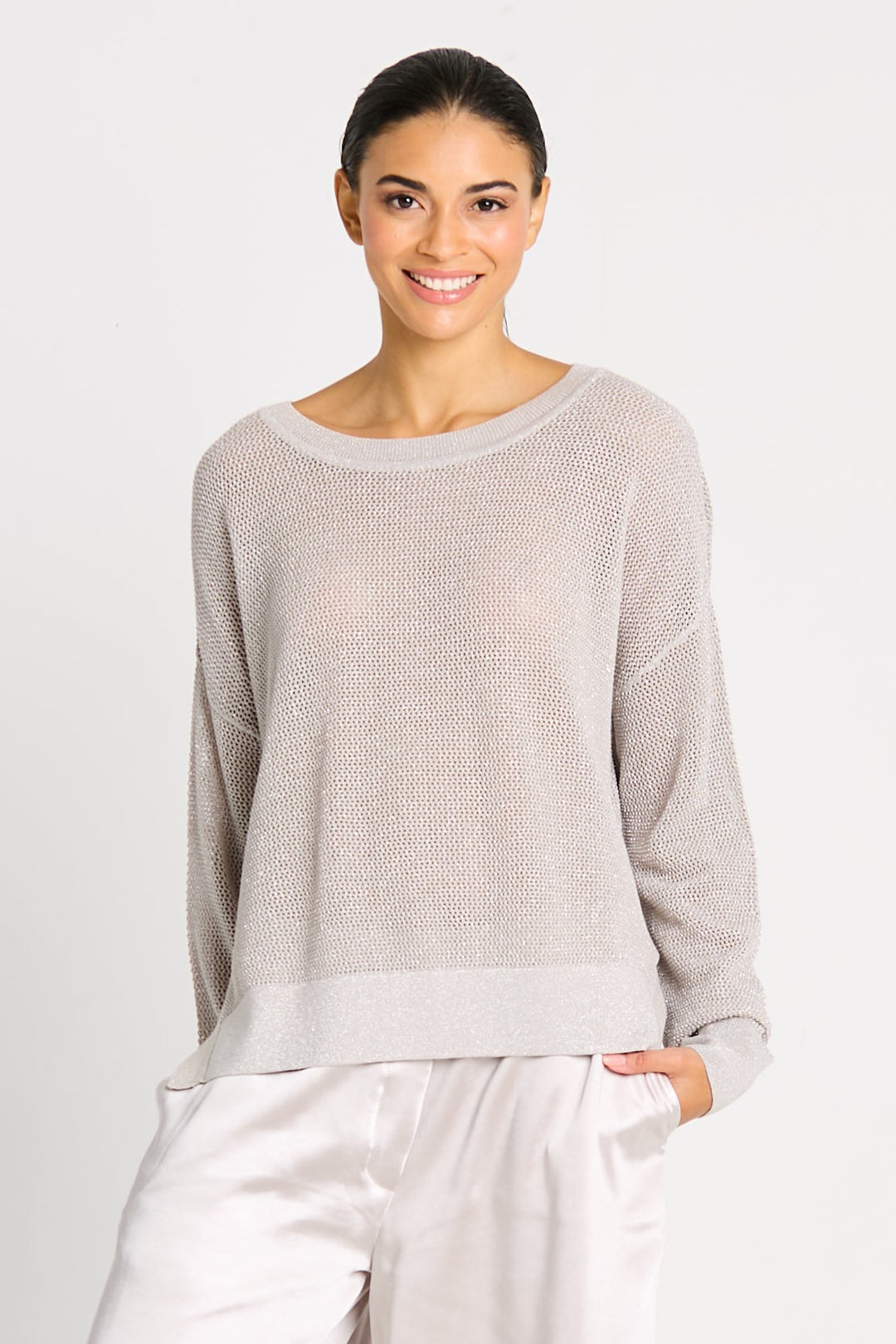 Pima Cotton Metallic Mini Seed Stitch