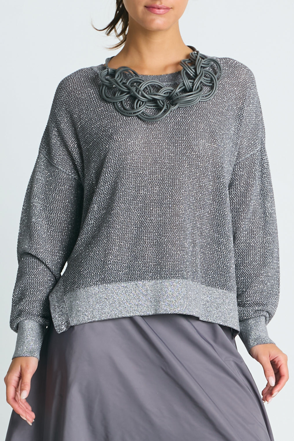 Pima Cotton Metallic Mini Seed Stitch