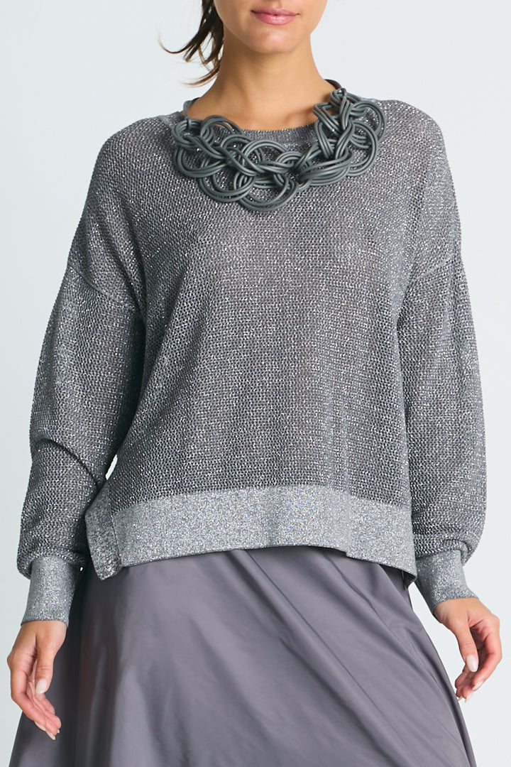 Pima Cotton Metallic Mini Seed Stitch