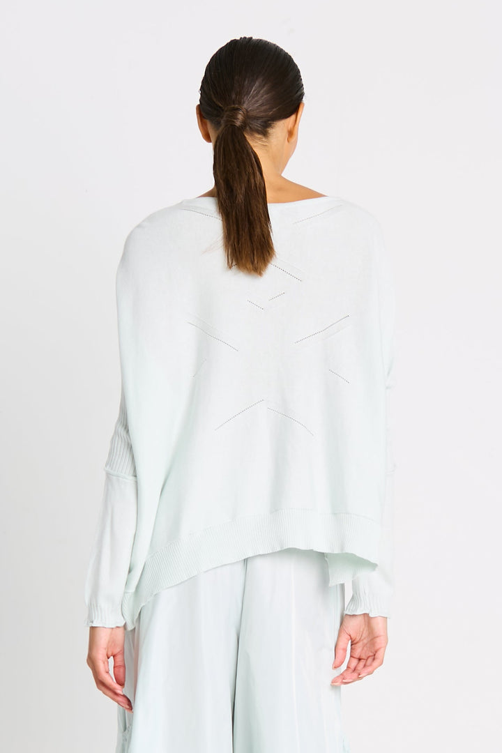 Pima Cotton Stitches Boatneck Sweater