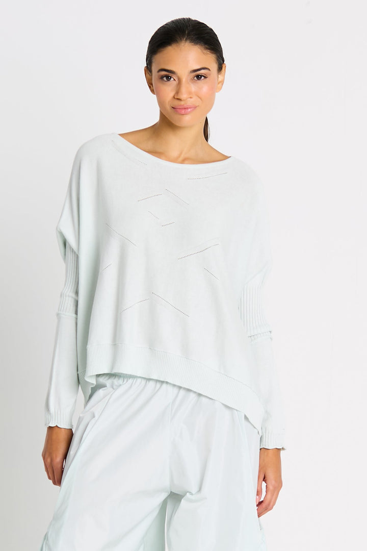 Pima Cotton Stitches Boatneck Sweater