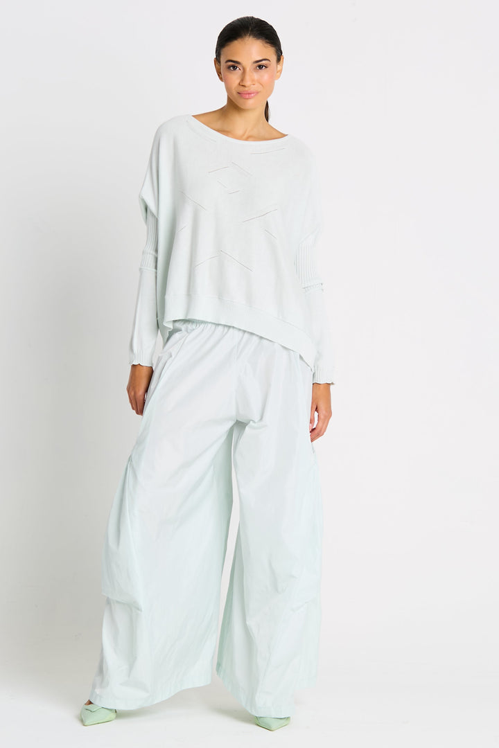 Pima Cotton Stitches Boatneck Sweater