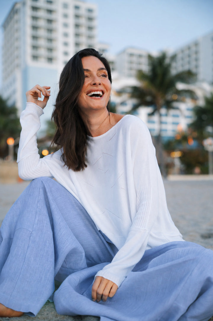 Linen Big Pocket Pants - Chambray