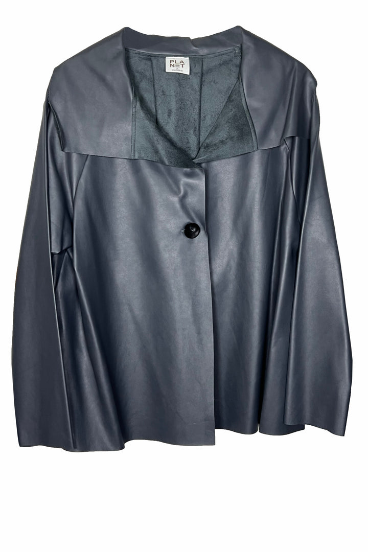 Vegan Leather Shirttail Jacket