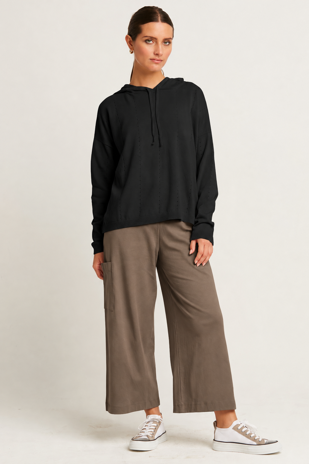 Pima Cotton Cropped Gaucho Pants - Turtle
