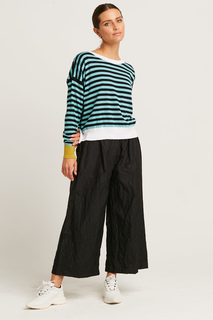 Crushed Nylon Crop Gaucho Pants