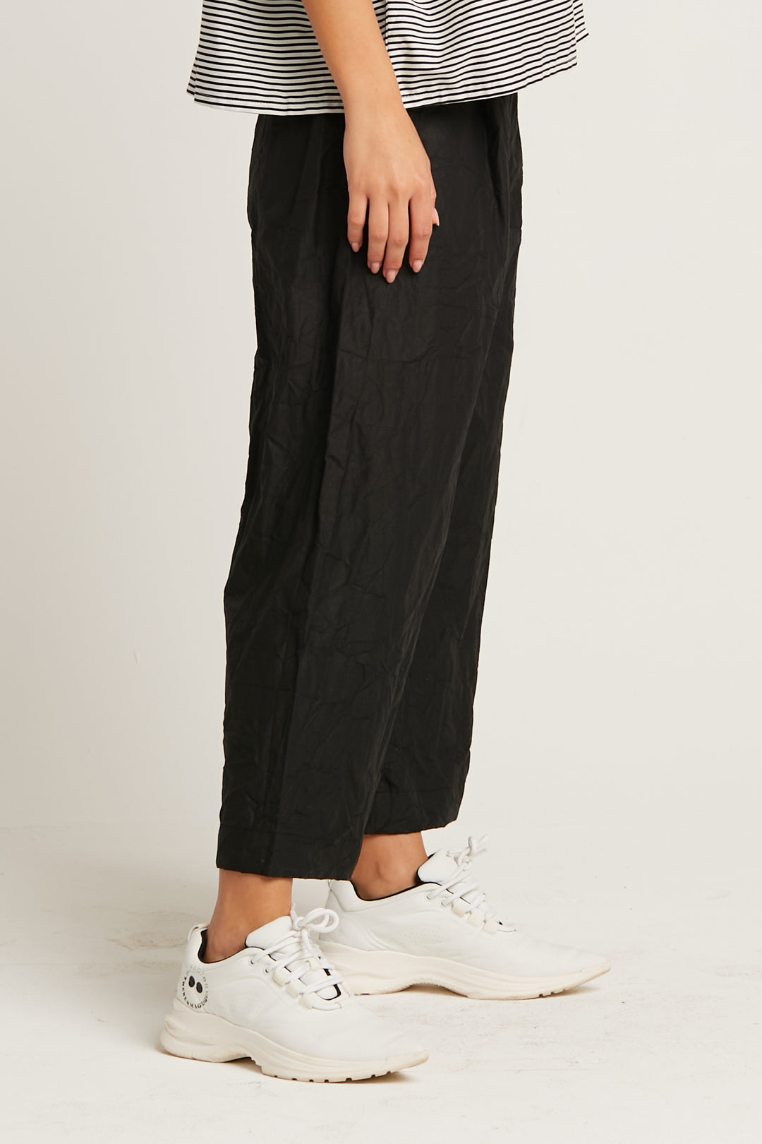 Crushed Nylon Crop Gaucho Pants