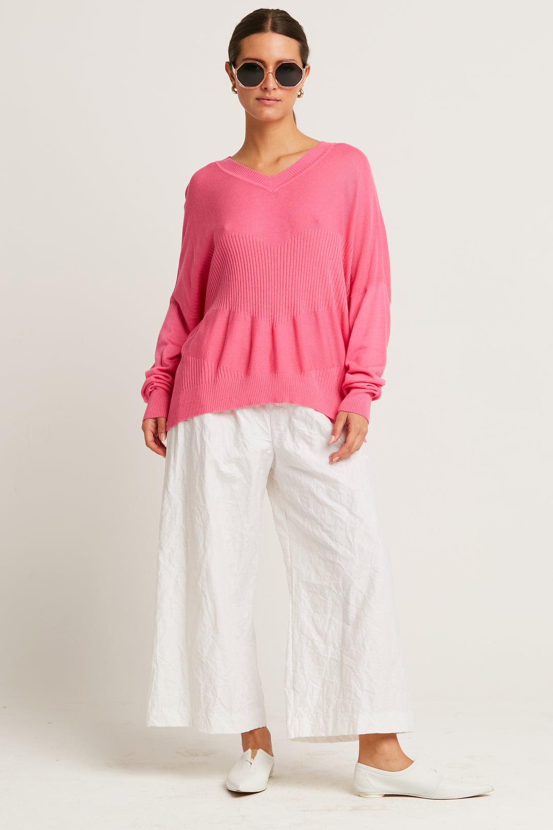 Crushed Nylon Crop Gaucho Pants