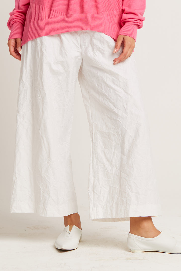 Crushed Nylon Crop Gaucho Pants