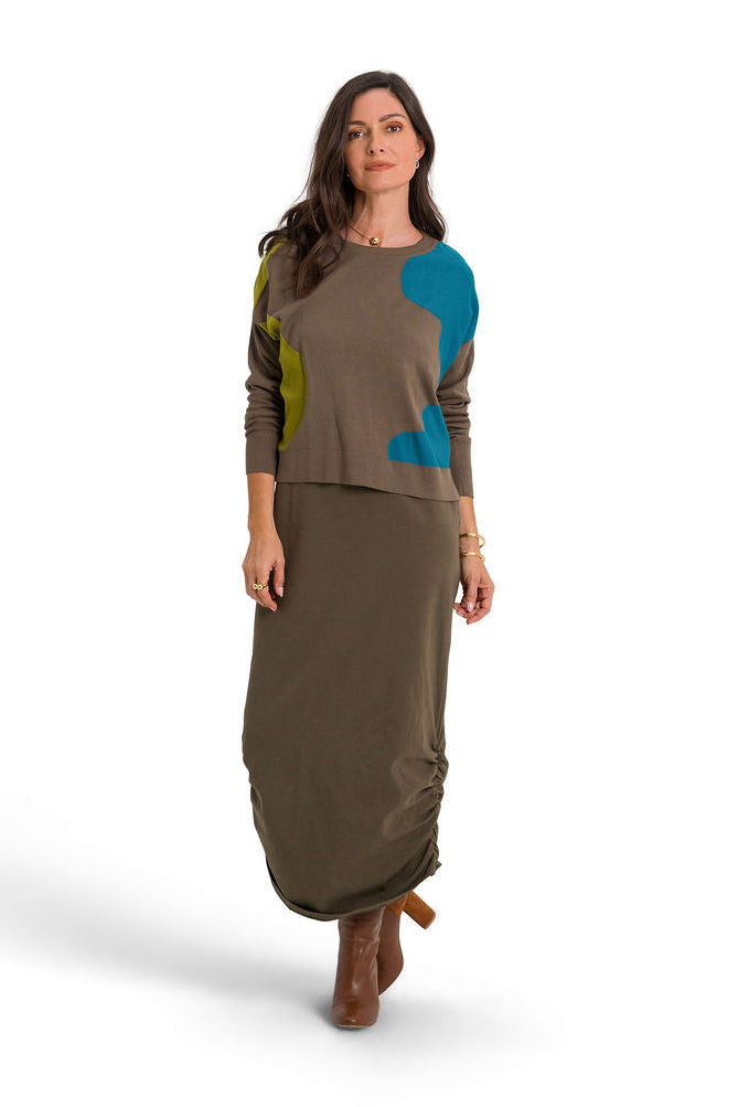Pima Cotton Clouds Sweater - Turtle Combo