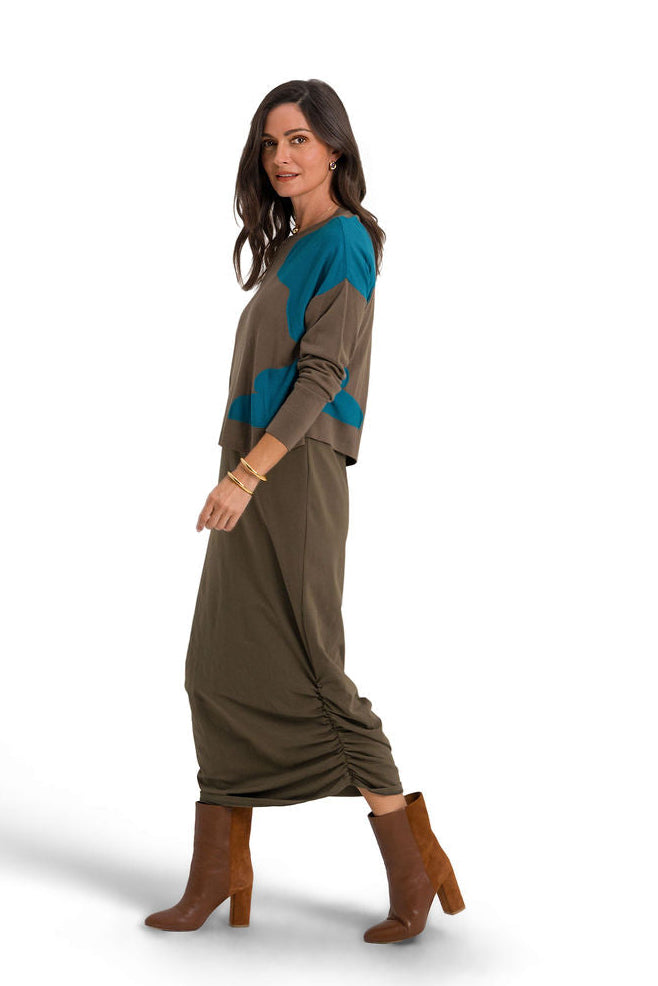 Pima Cotton Clouds Sweater - Turtle Combo