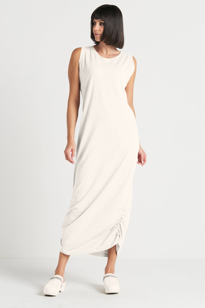 Cotton Lycra Ruched Tank Dress